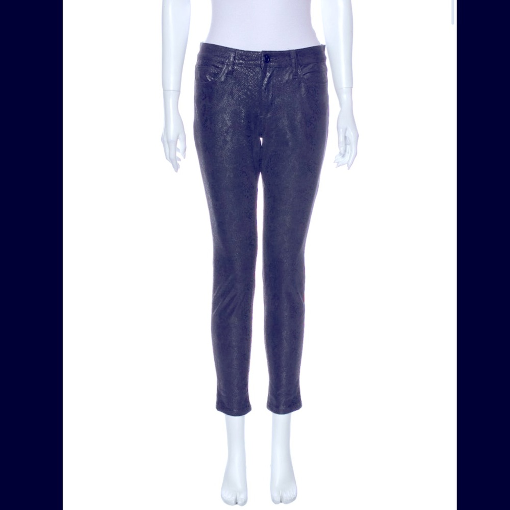 Joe's Jeans Black Snake Mid-Rise Skinny Ankle Jeans M